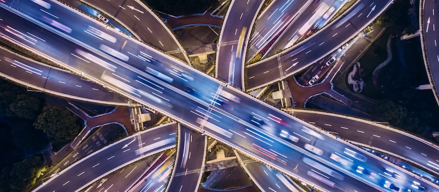 Top view of Roads