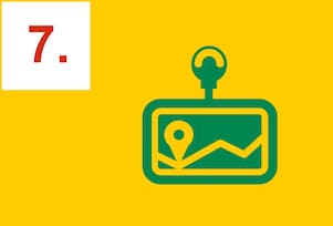 Un système de navigation indique un point sur une carte