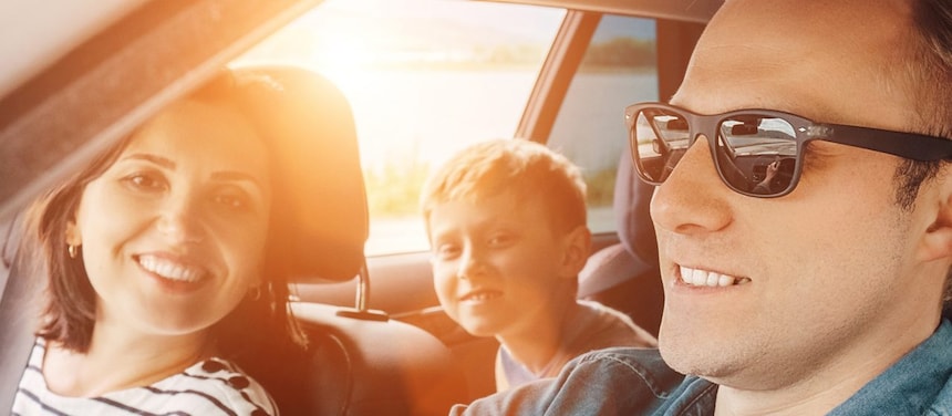 Family inside Car