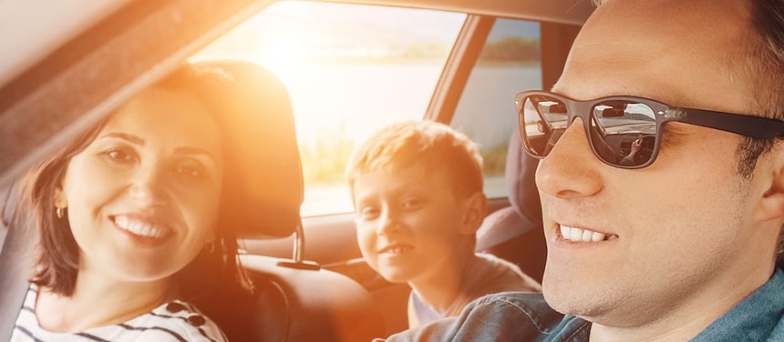 Family inside Car