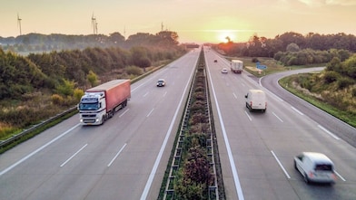 trucks on highway