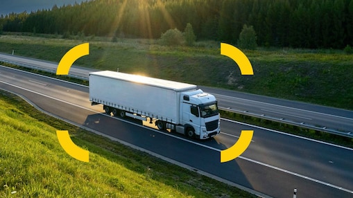 Vrachtwagen op de weg