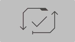 Vinkje met pijlpictogram