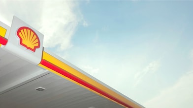 Het schelpvormige logo van Shell op een verkooppunt