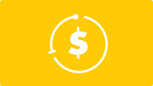 Het teken van de dollar in een cirkelpictogram