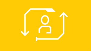 Persoon met pijlenpictogram