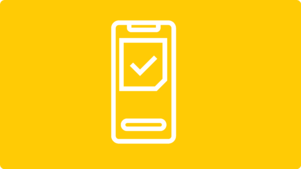 Smartphone met vinkje icoon