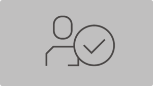 Persoon met vinkjepictogram