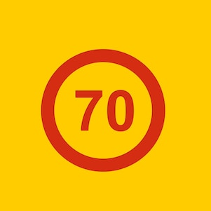 Teken snelheidslimiet 70