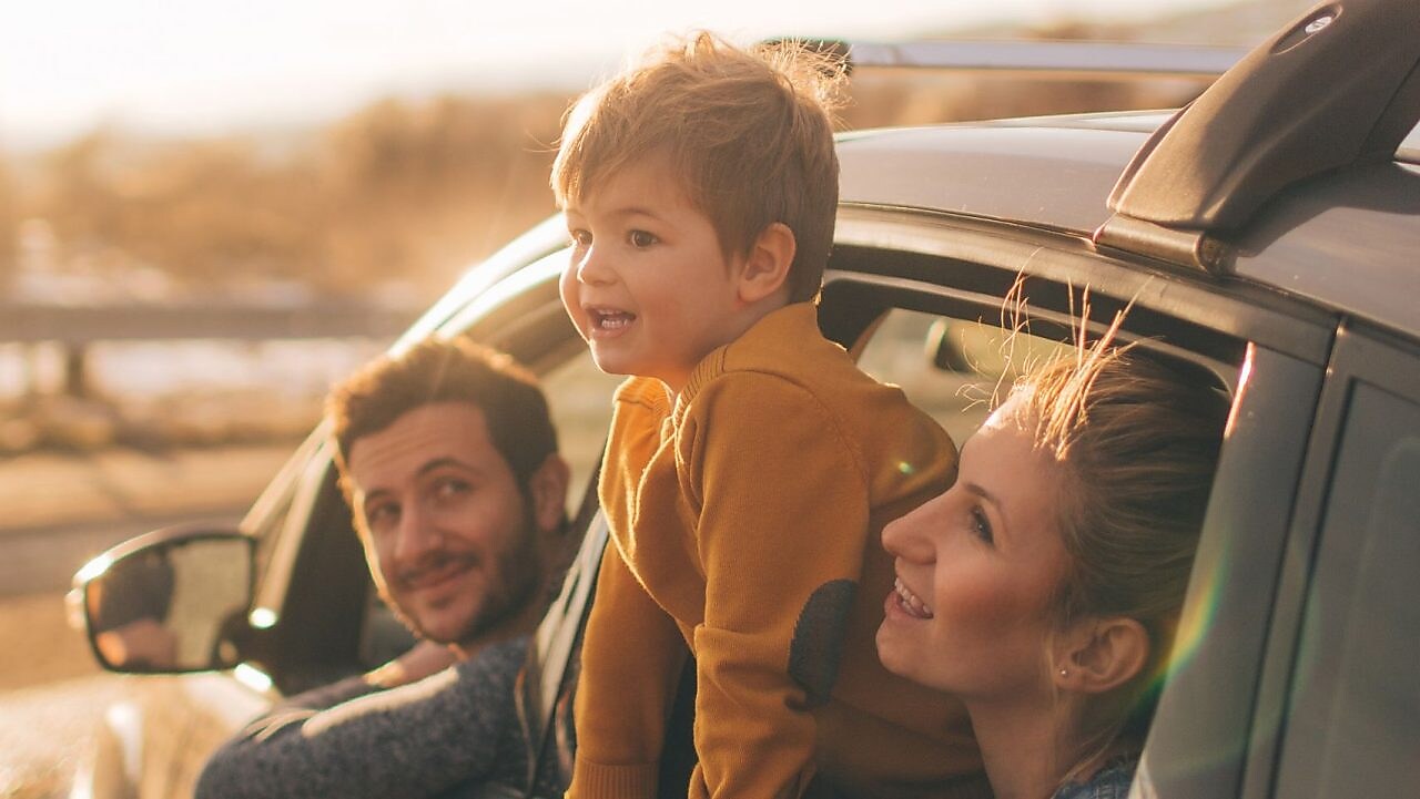 Family inside Car