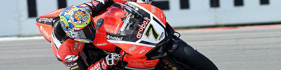 Ducati-coureur op superbike in het superbike-wereldkampioenschap