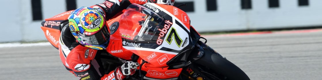 Ducati-coureur op superbike in het superbike-wereldkampioenschap