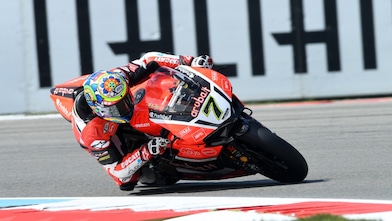 Ducati-coureur op superbike in het superbike-wereldkampioenschap