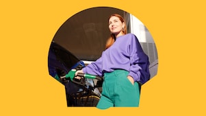 Shell ClubSmart Karte auf lila Hintergrund mit Angeboten